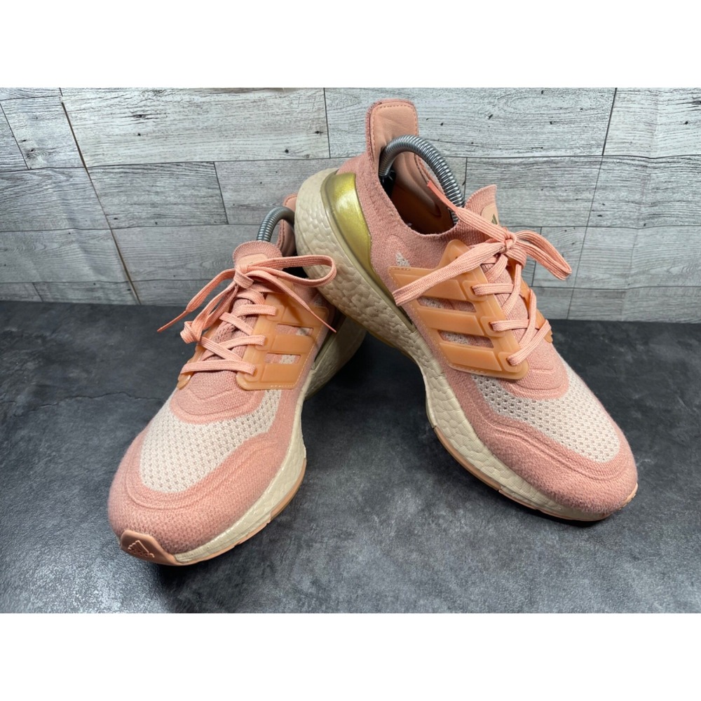 Adidas Ambient Ultraboost 21 Sneakers Women 9M Shoes Blush Pink Lace Up Athletic